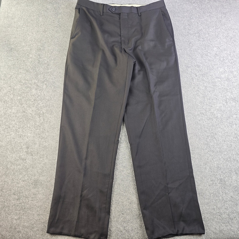 Santorelli Romeo Dress Pants Mens 35x31.5 Navy 100% Virgin Wool Made in Italy
